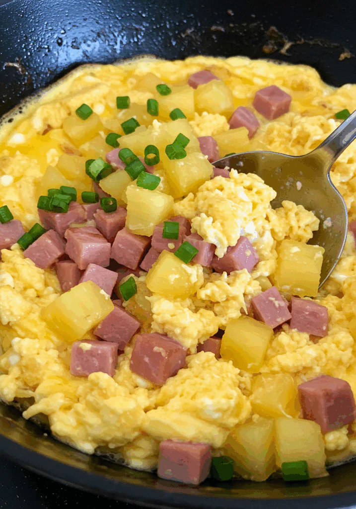 Fluffy Hawaiian Scrambled Eggs