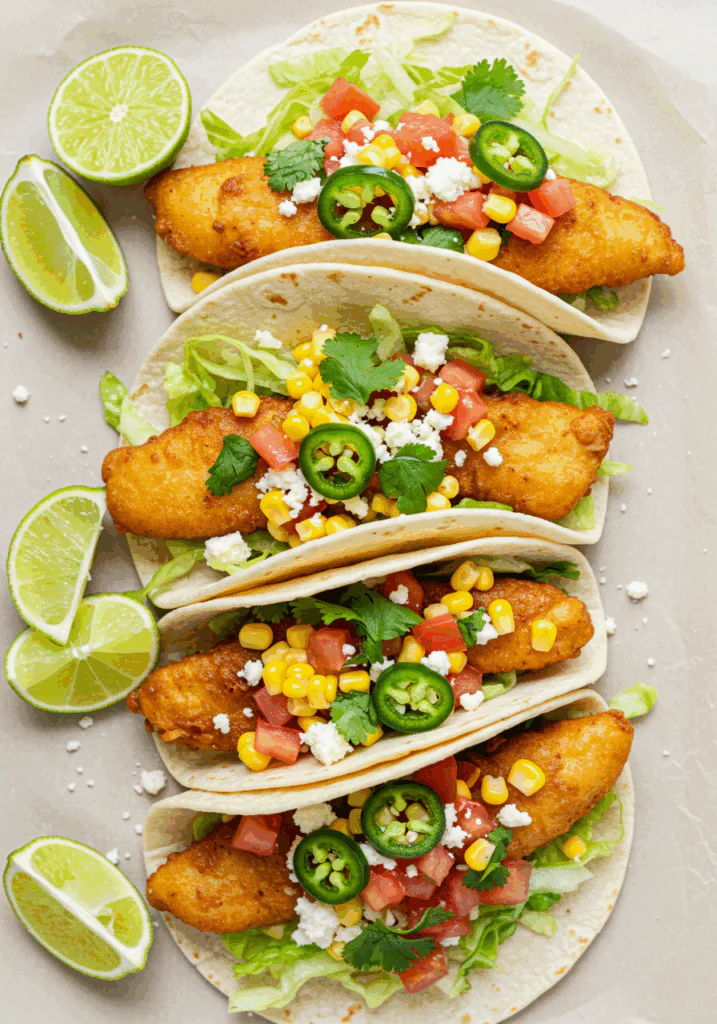 Fried Chicken Street Corn Tacos