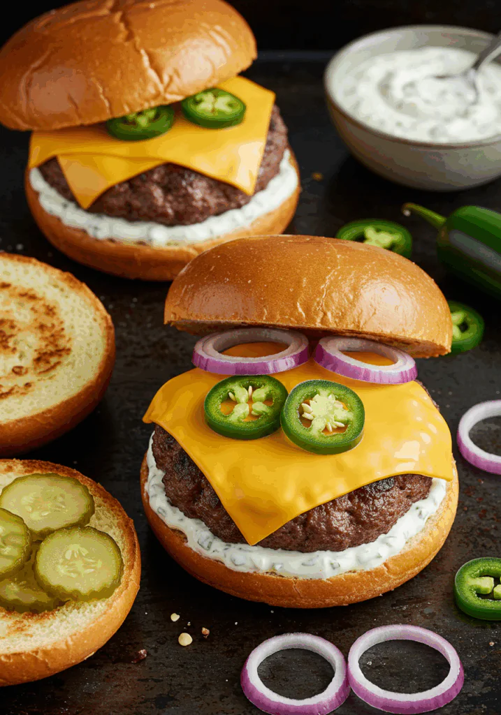 Spicy Jalapeño-Onion Smash Burgers
