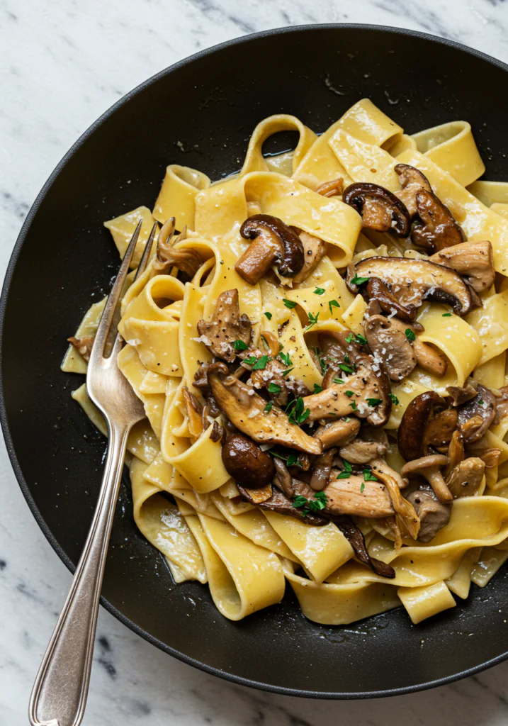 Caramelized Wild Mushroom Pappardelle Pasta