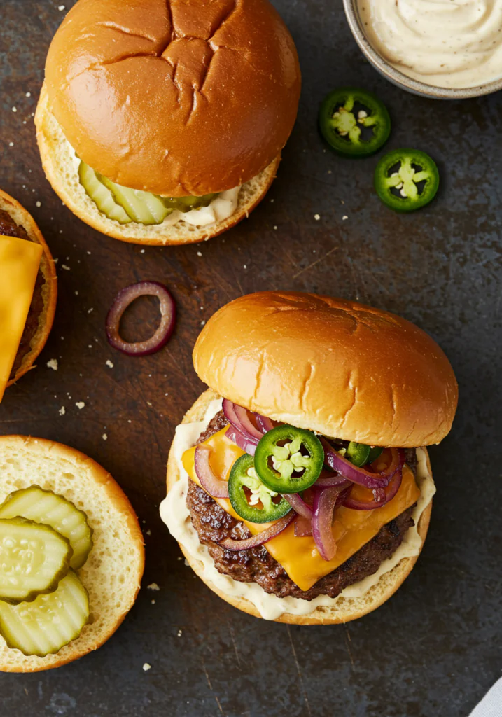 Spicy Jalapeño-Onion Smash Burgers
