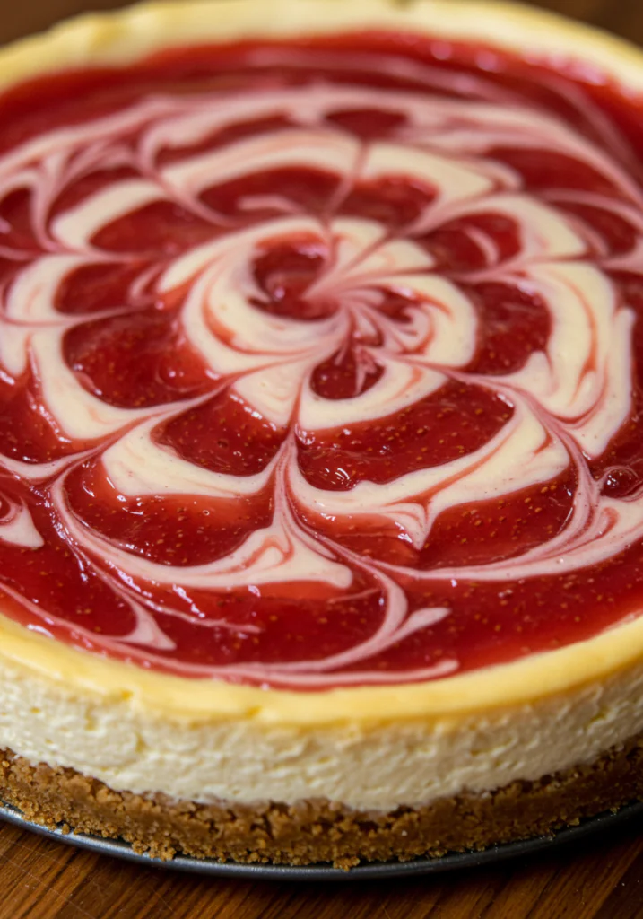 Strawberry Swirl Cheesecake
