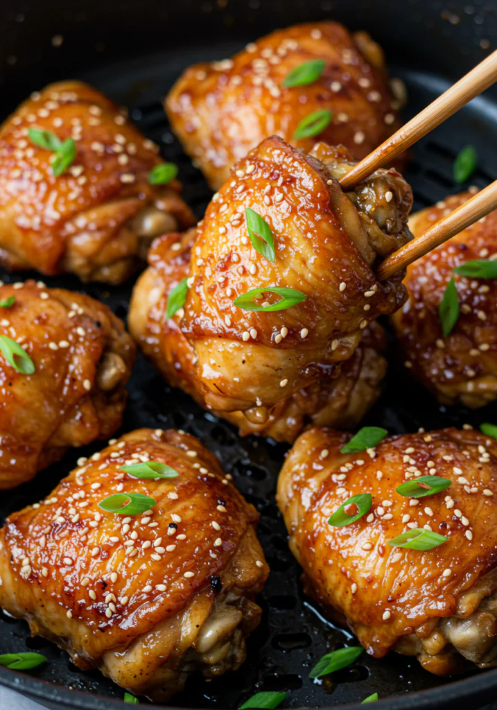 Air Fryer Korean Soy Garlic Chicken Thighs