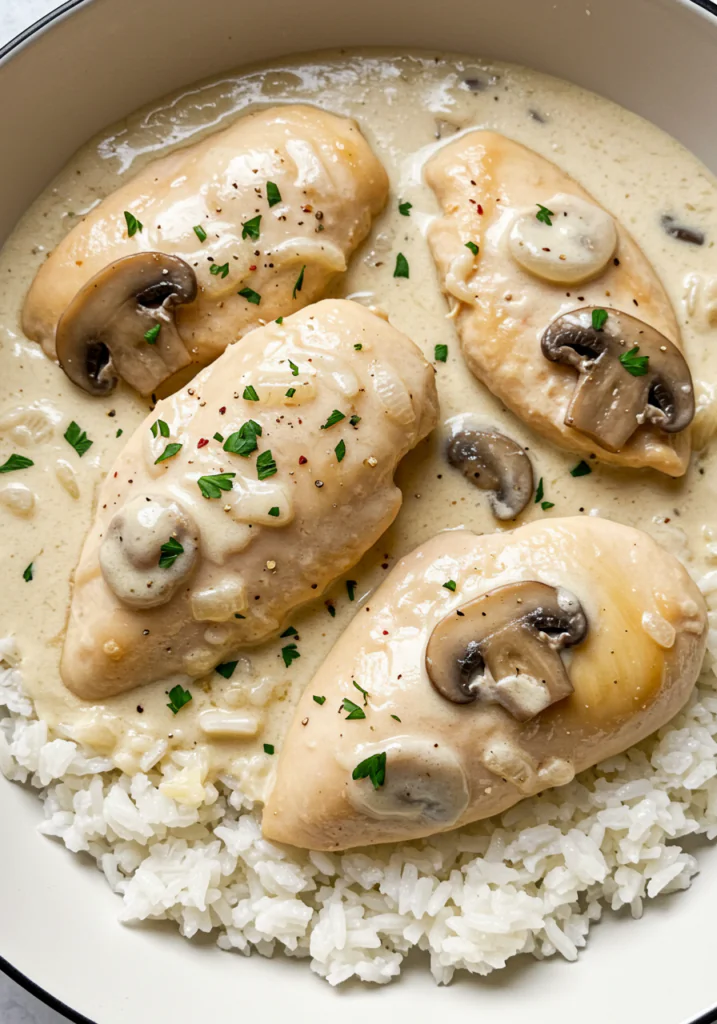 Creamy Smothered Chicken and Rice
