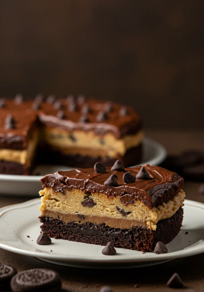 Cookie Dough Brownie Cake