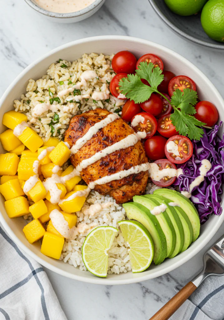 Mango Chili Lime Chicken Bowls