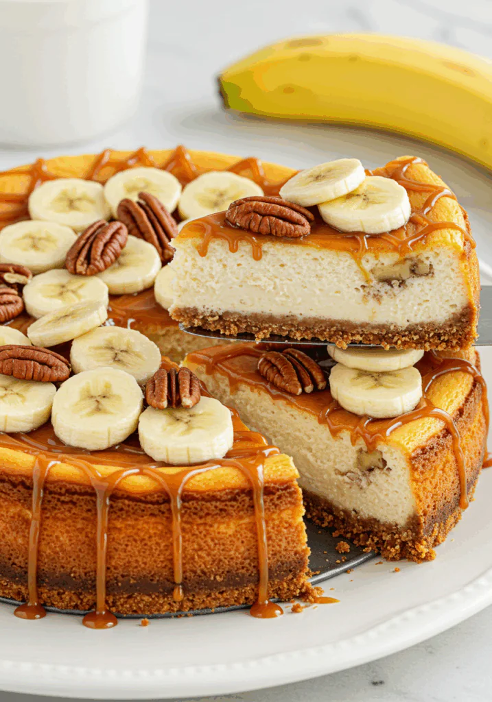 Banana Caramel Nut Cheesecake