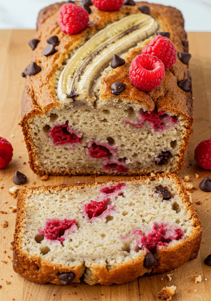 Chocolate Chip Raspberry Banana Bread