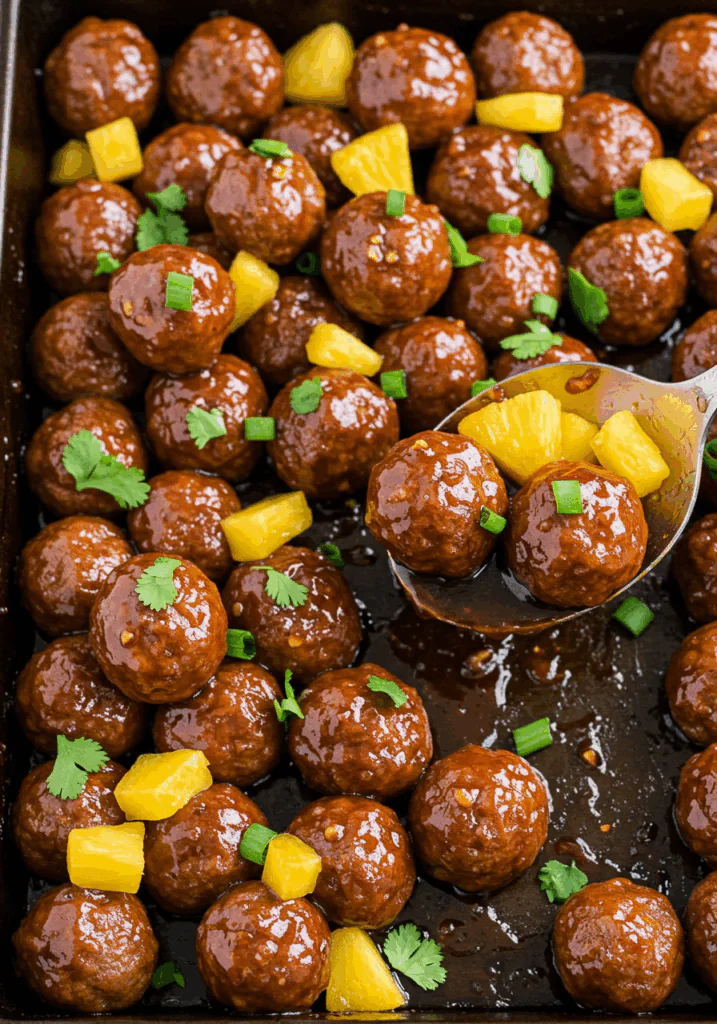 Crockpot Hawaiian Meatballs