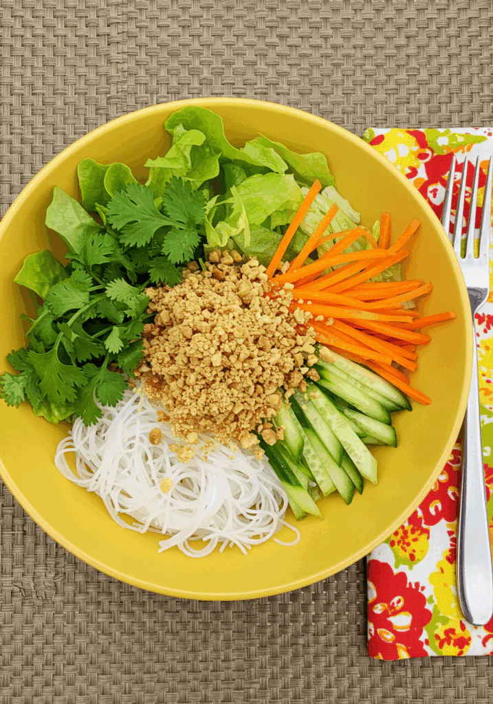 Spring Roll Salad with Peanut Dressing