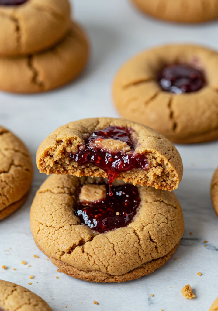 Peanut Butter and Jelly Stuffed Cookies