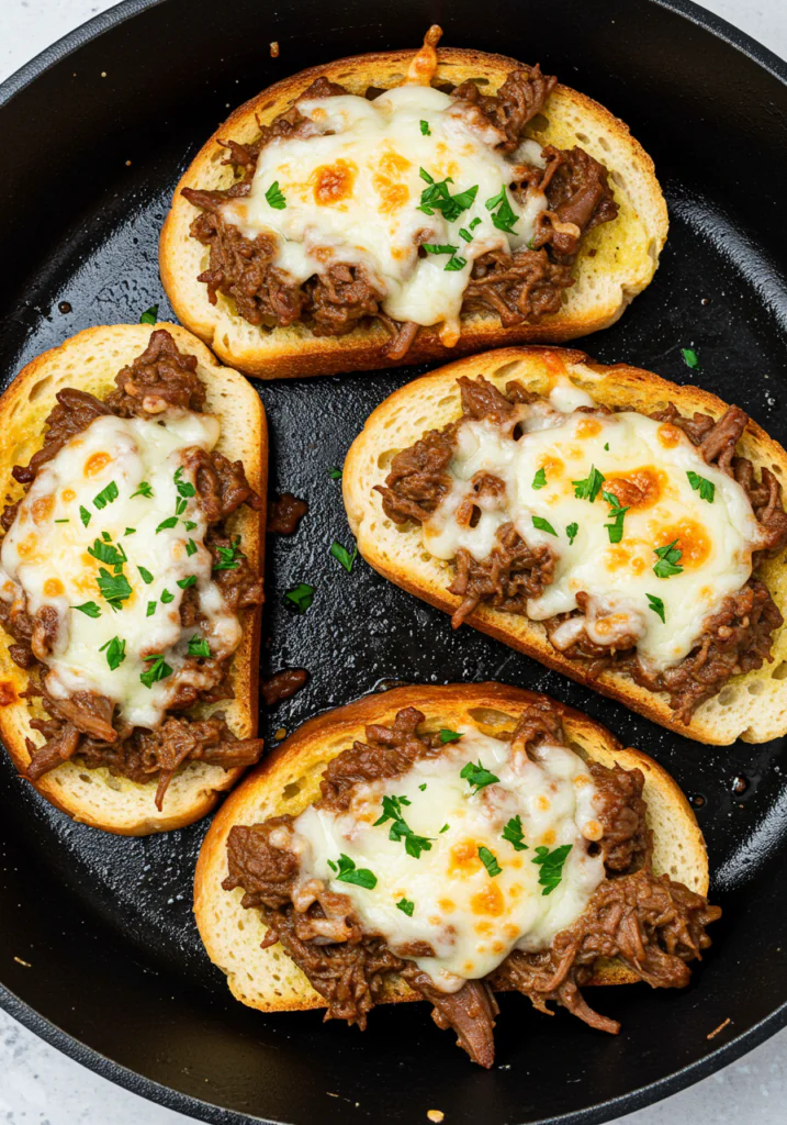Steak And Cheese Garlic Toast