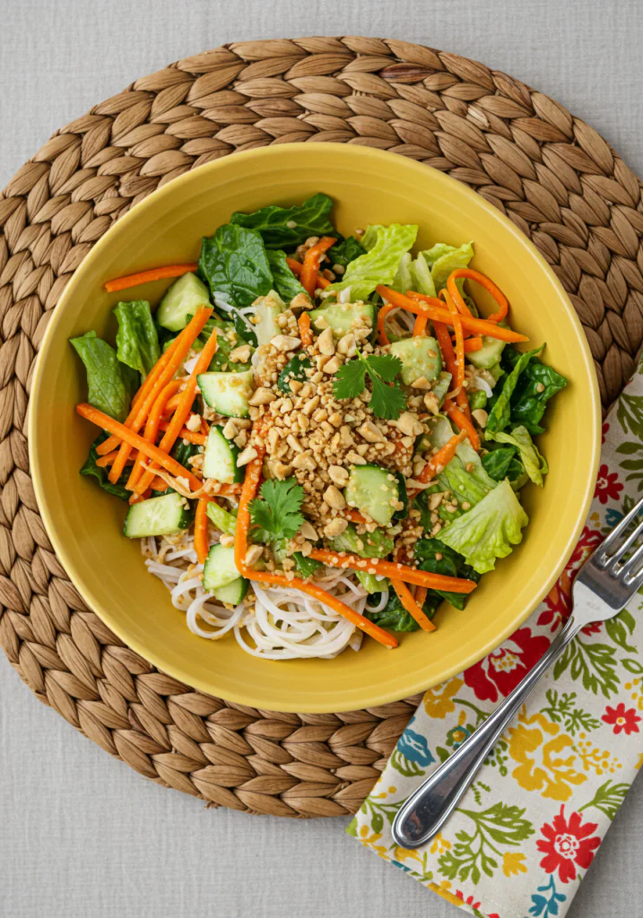 Spring Roll Salad with Peanut Dressing