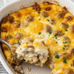 Turkey Sausage Cream Cheese Casserole