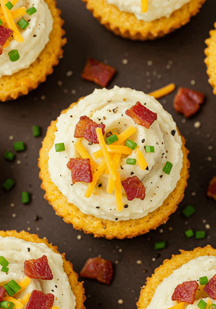 Cornbread Cupcakes with Mashed Potatoes