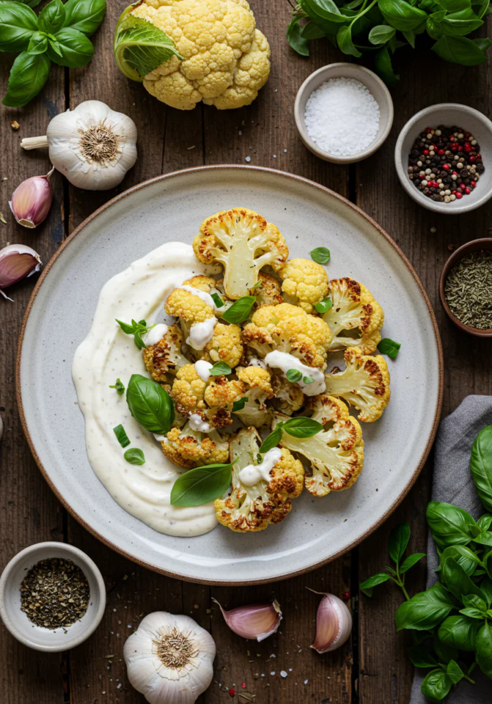 Cheesy Garlic Parmesan Cauliflower