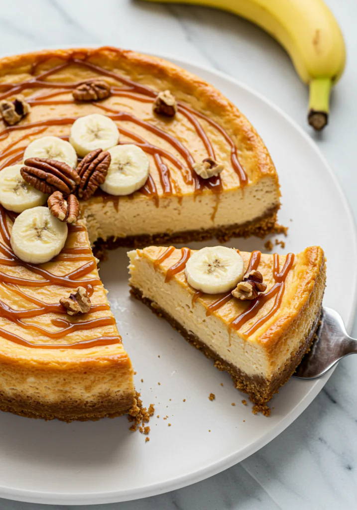 Banana Caramel Nut Cheesecake
