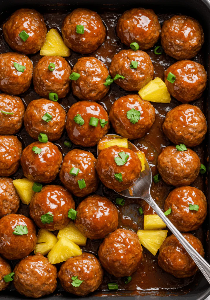 Crockpot Hawaiian Meatballs