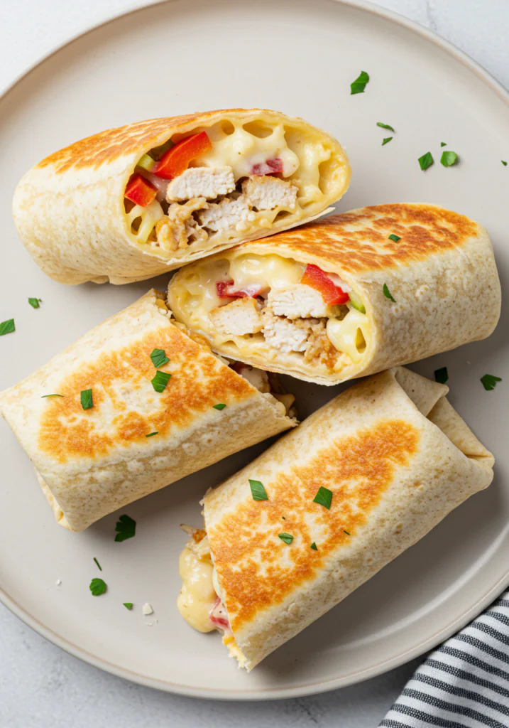Cheesy Garlic Chicken Wraps