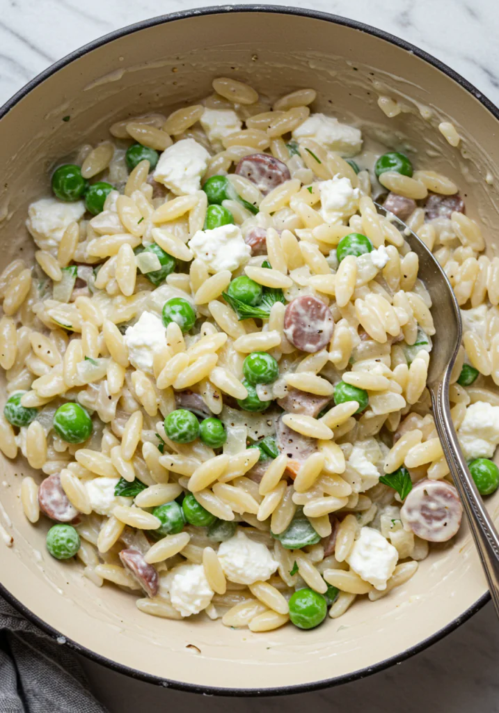 Savory Cottage Cheese Orzo
