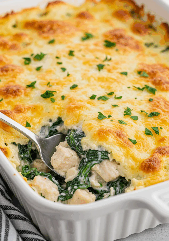 Chicken and Spinach Casserole with Cream Cheese
