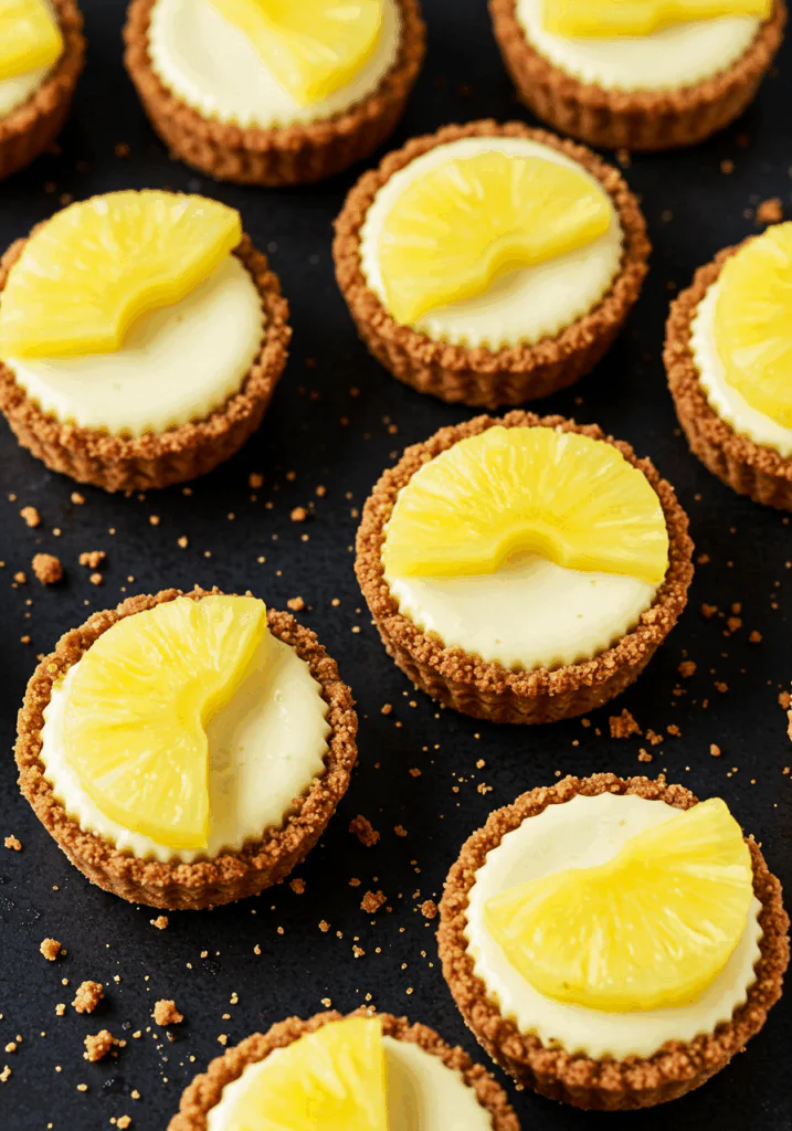 Mini Pineapple Upside Down Cheesecakes