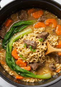 Slow Cooker Beef Ramen Noodles
