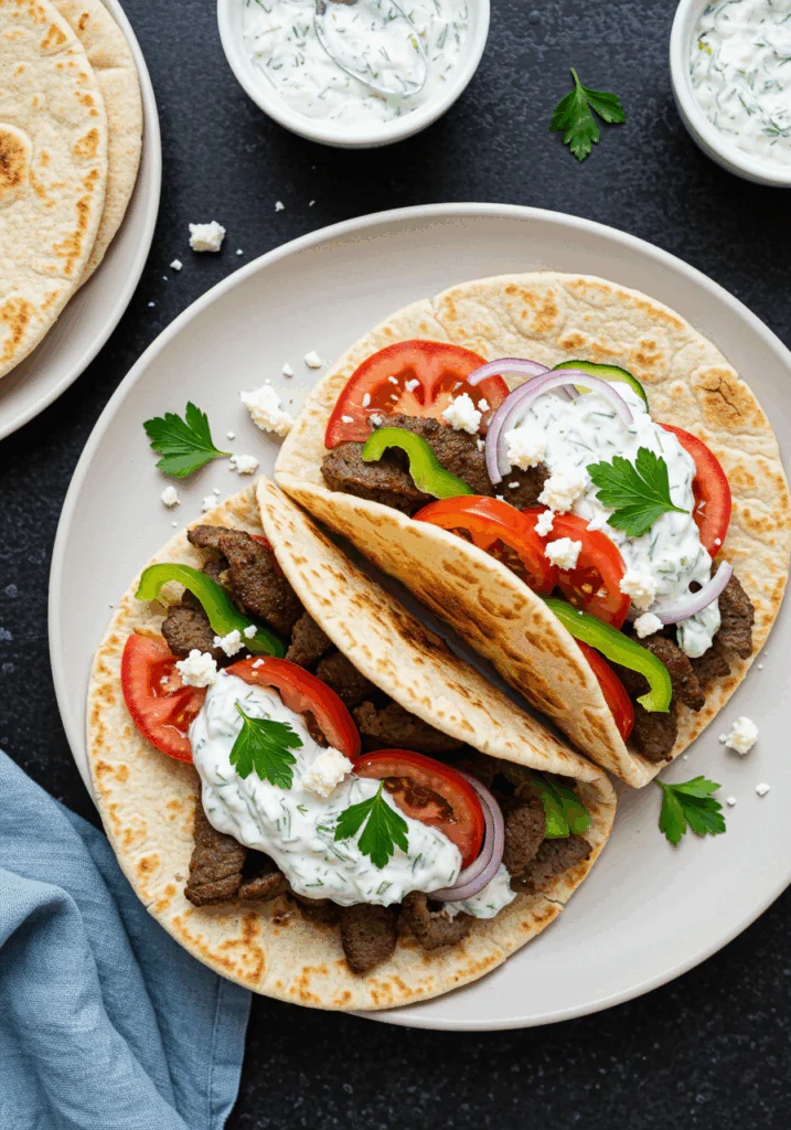 Lamb Gyros with Tzatziki Sauce