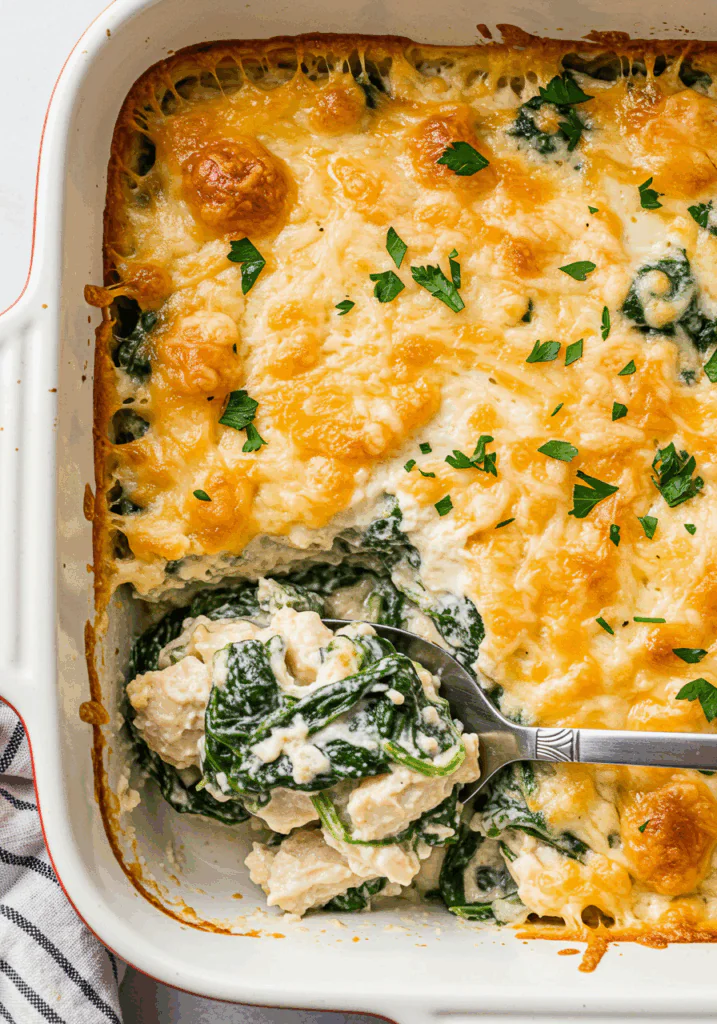 Chicken and Spinach Casserole with Cream Cheese