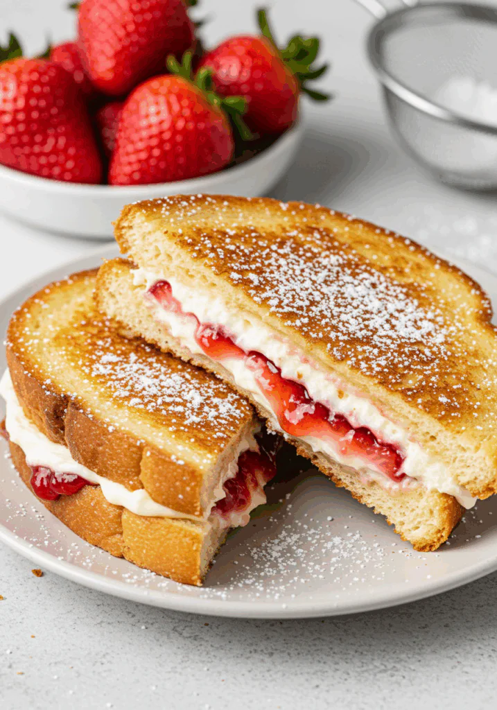 Fried Strawberry Cheesecake Sandwiches