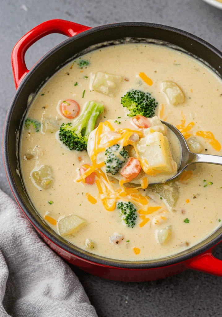 Crockpot Creamy Cheese Broccoli Potato Soup