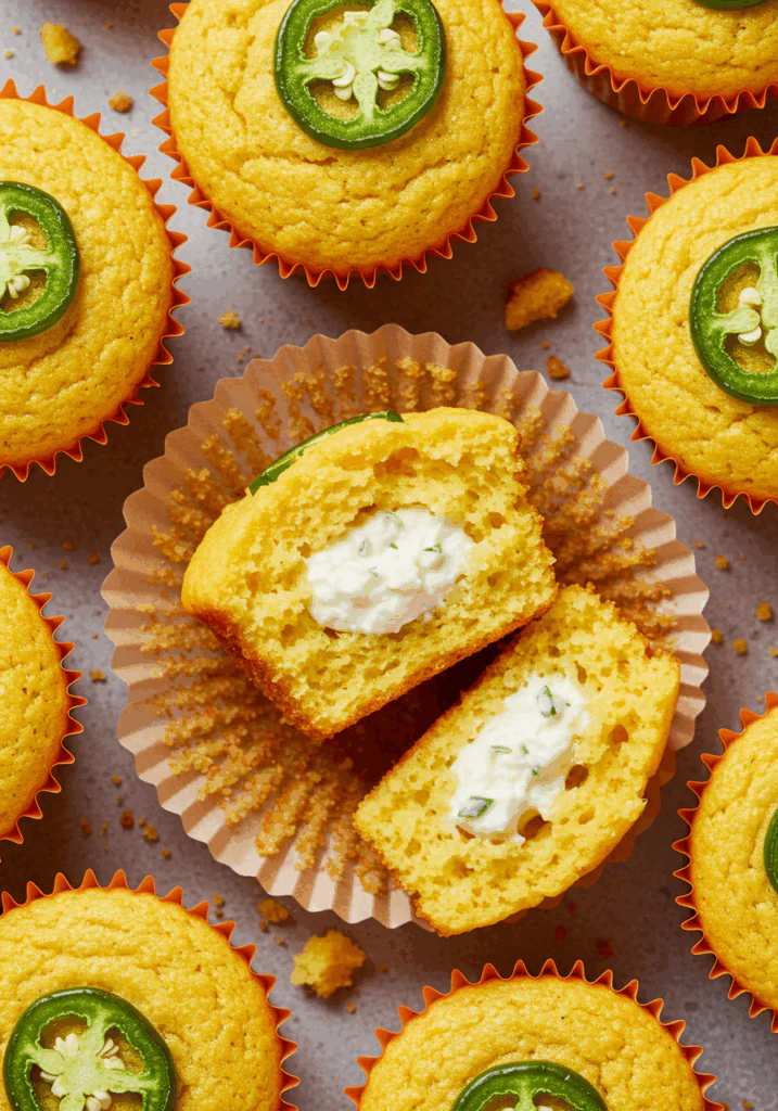 Jalapeño Cornbread Muffins with Cream Cheese Filling