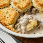 Turkey Sausage Gravy and Biscuit Pie