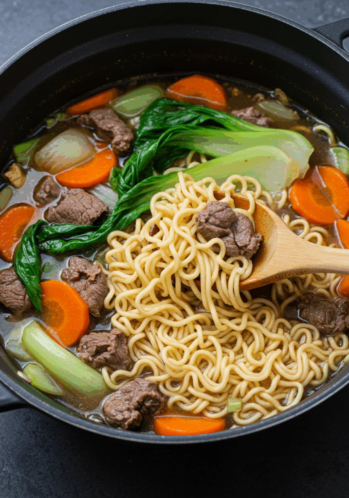 Slow Cooker Beef Ramen Noodles