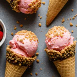 Strawberry Crunch Cheesecake Cones