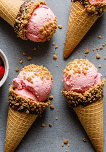 Strawberry Crunch Cheesecake Cones