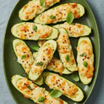 Gourmet Garlic Zucchini Steaks with Cheese