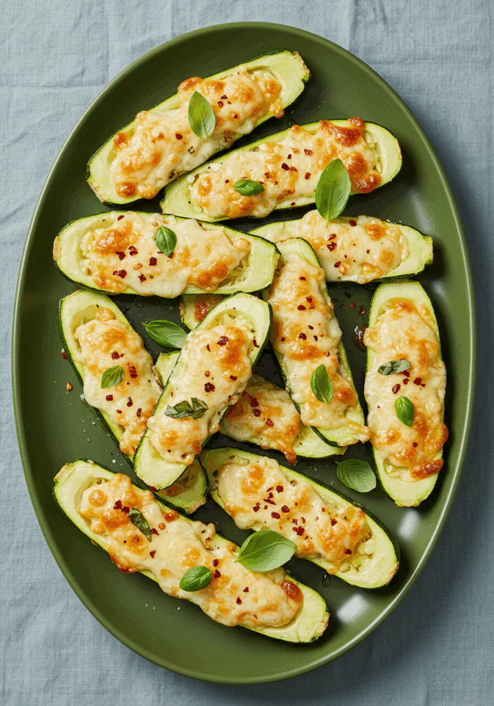 Gourmet Garlic Zucchini Steaks with Cheese