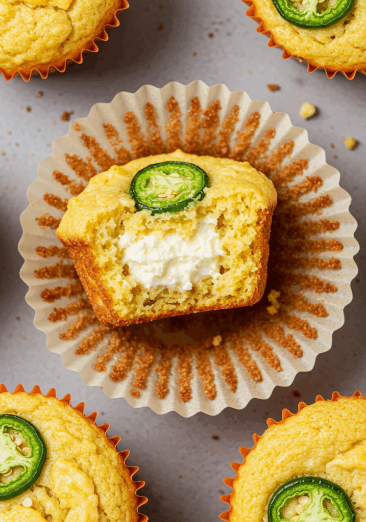 Jalapeño Cornbread Muffins with Cream Cheese Filling