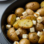 Roasted Potatoes with Baked Feta and Garlic