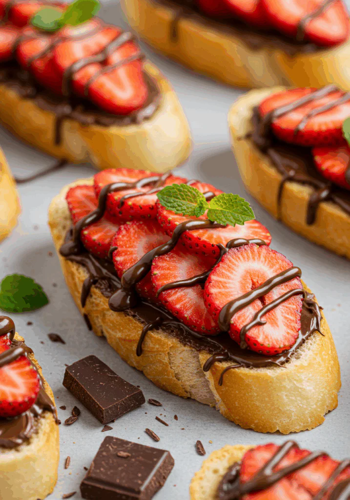 Chocolate Strawberry Bruschetta