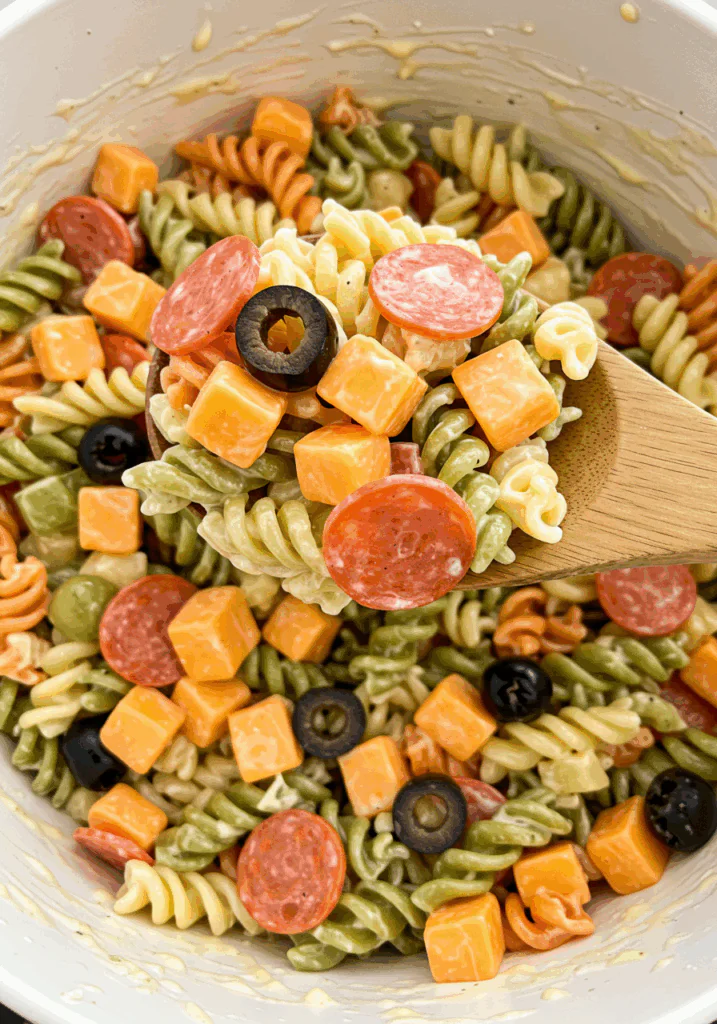 Chilled 4th of July Pasta Salad