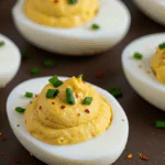 Spicy Chili Garlic Deviled Eggs