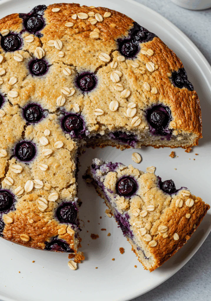 Healthy Yogurt Oat Blueberry Breakfast Cake