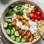 Greek Chicken Gyro Bowls with Tzatziki Sauce
