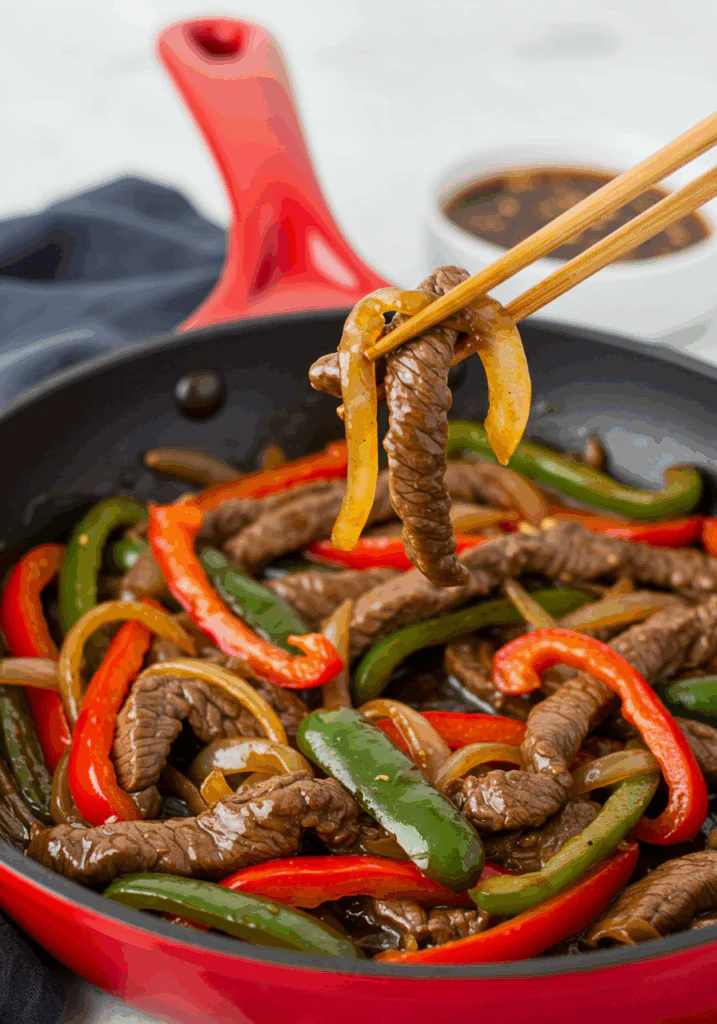 Pepper Steak with Bell Peppers and Onion