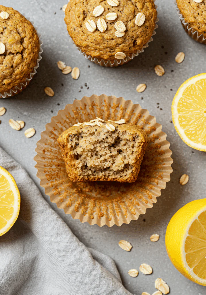 Lemon Chia Oat Muffins