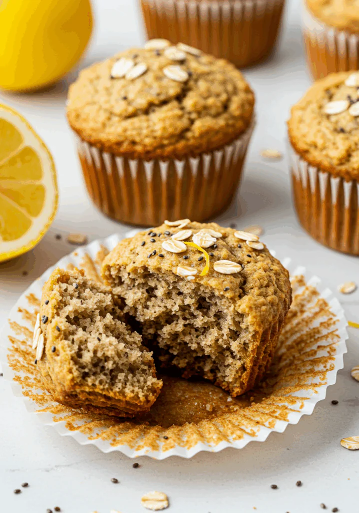 Lemon Chia Oat Muffins
