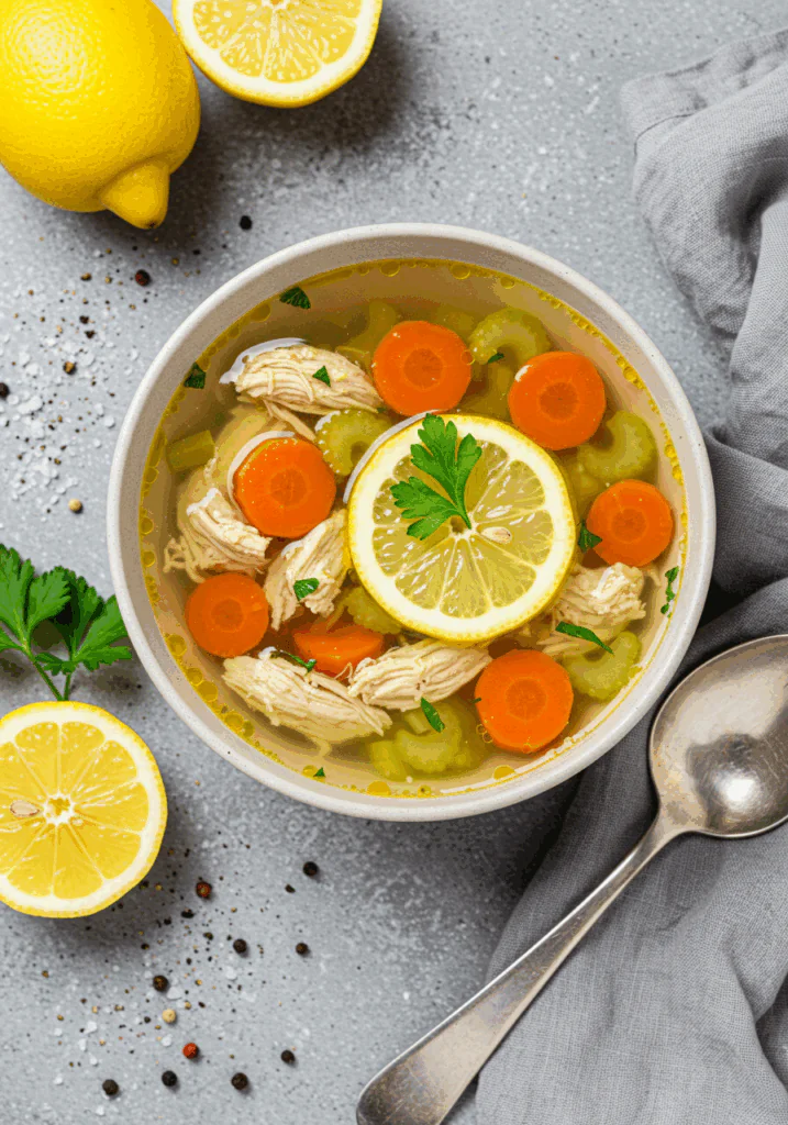 Mediterranean Lemon Chicken Soup