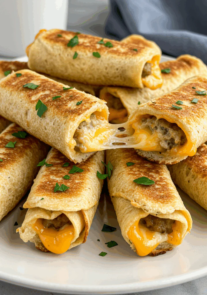 Turkey Sausage Egg and Cheese Breakfast Roll-Ups